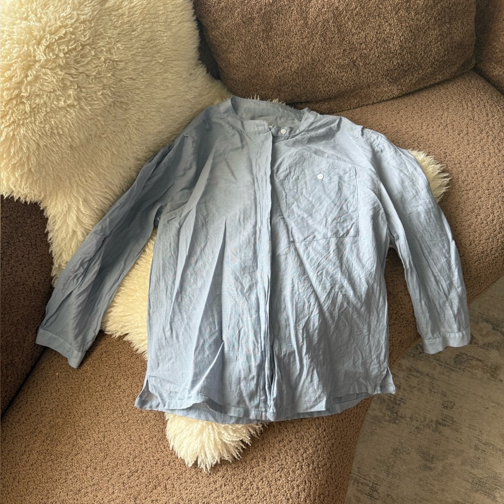 NSF Light Blue Button Down Blouse